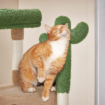 Yaheetech Cactus Cat Tree, 42in Cat Tower for Indoor Cats, Multi Level Kitten Condo Scratching