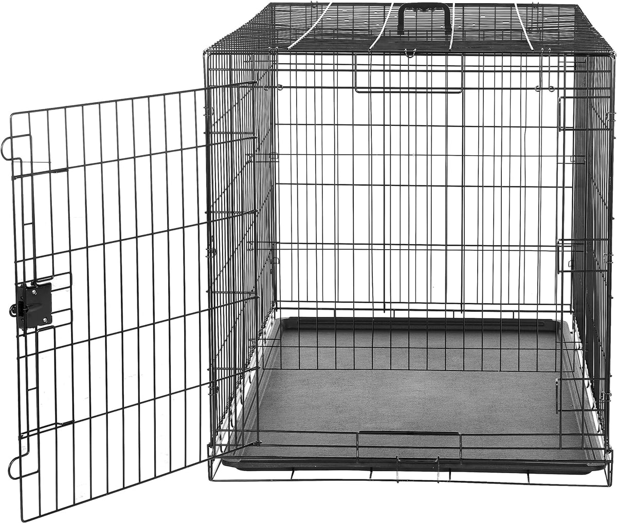Amazon Basics Durable, Foldable Metal Wire Dog Crate with Tray, Single Door, 48 x 30 x 32.5 in