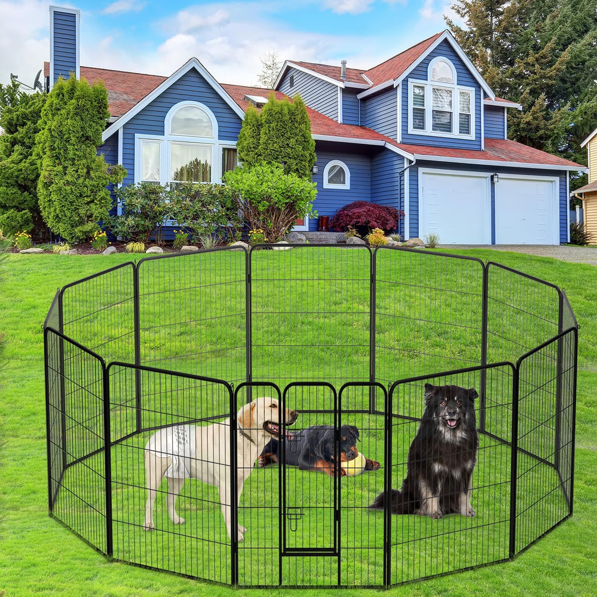 BestPet Dog Playpen Indoor 40 inch 12 Panels Metal Dog Pen Pet Dog Fence Outdoor Exercise Pen with