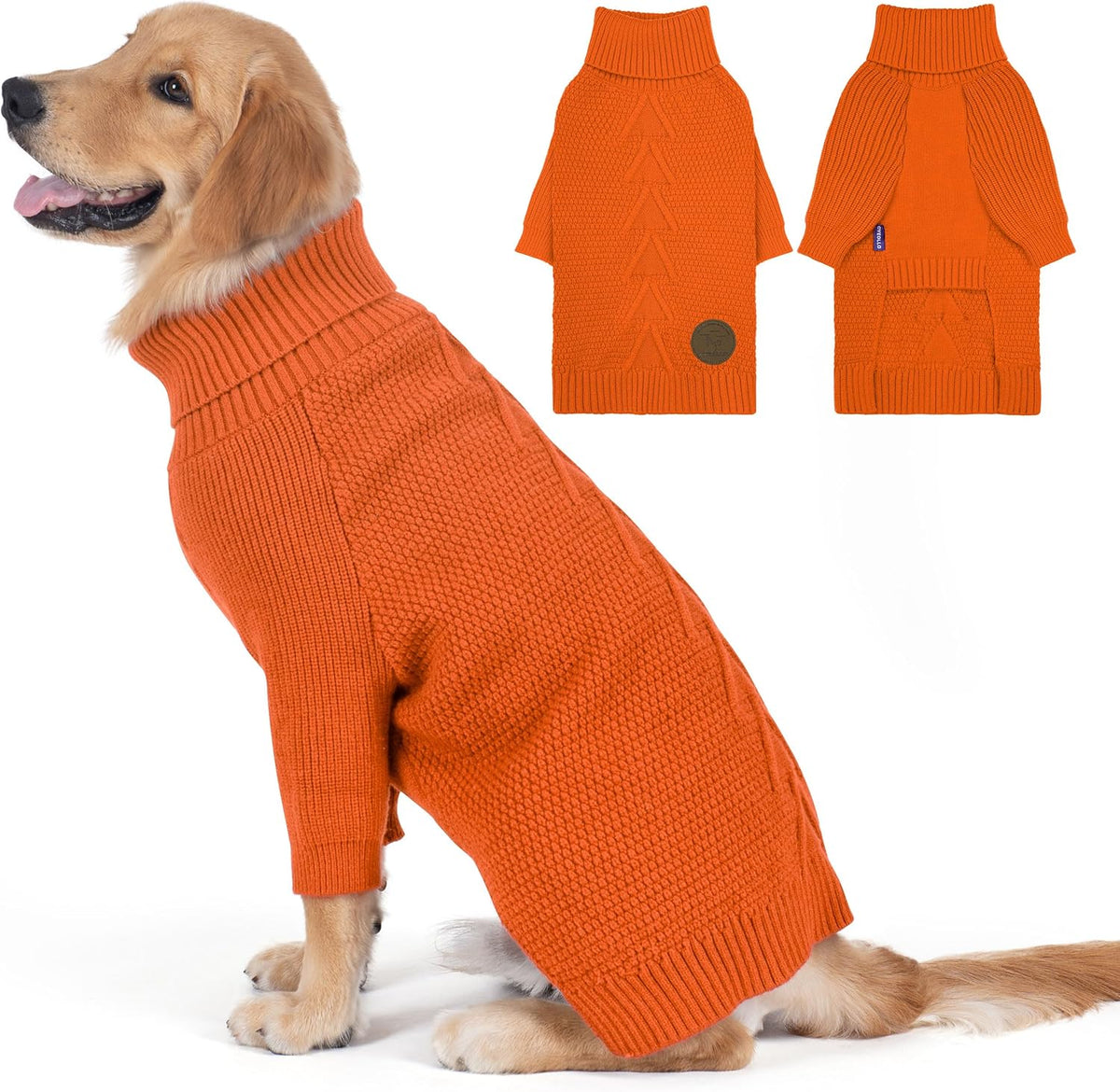 cyeollo 4XL Dog Sweater,Pullover Turtleneck for Large Dogs Classic Knitwear Fall Winter Cold