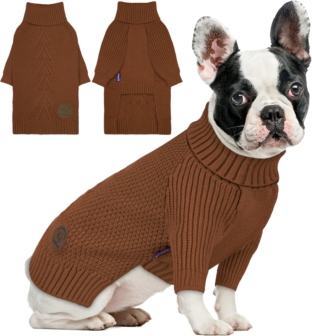 cyeollo Warm Small Dog Sweater, Knit Cold Weather Doggy Sweaters for Small Dogs Boy Pullover Winter