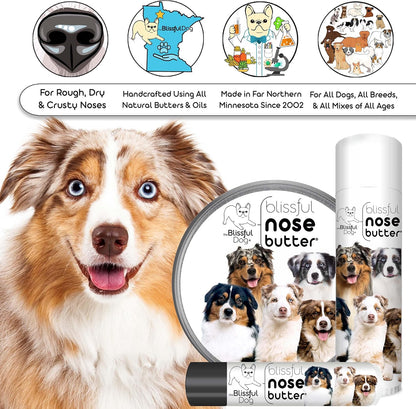 The Blissful Dog Australian Shepherd Nose Butter for Dry, Cracked Skin, Lick-Safe Dog Nose Balm