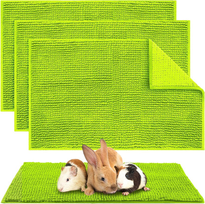 Amylove 4 Pcs Guinea Pig Cage Liner Guinea Pig Bedding Washable Fleece Pee Pads Reusable Small