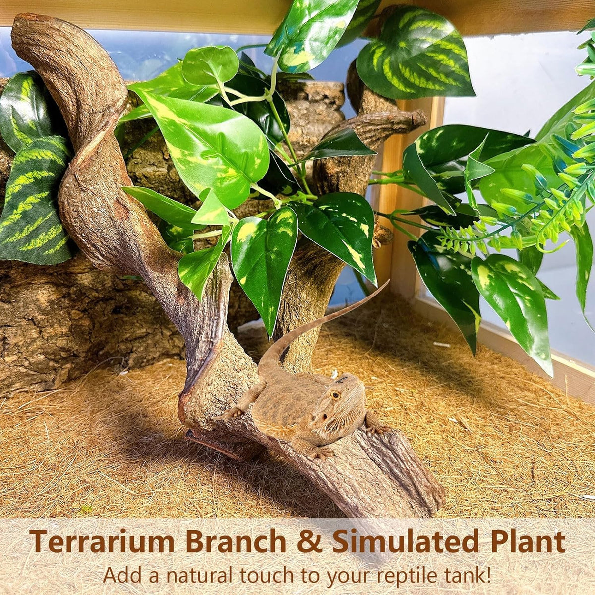 BNOSDM 2Pcs Reptile Climbing Branches Decor,Snake Climbing Branch,Gecko Climb Wood,Lizard Forest