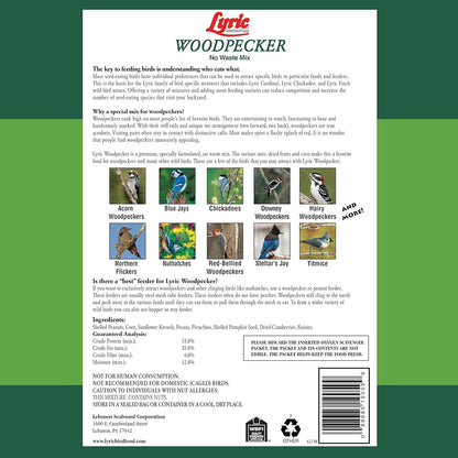 Lyric Woodpecker Wild Bird Seed, No Waste Bird Seed with Nuts, Dried Fruit & Shelled Seeds - 5 lb.
