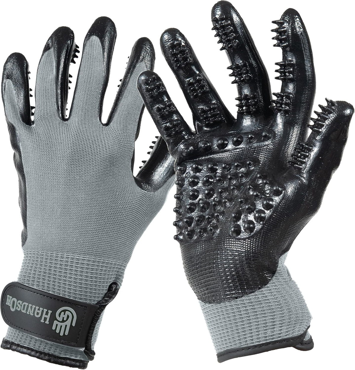 H HANDSON Pet Grooming Gloves - Patented #1 Ranked, Award Winning Shedding, Bathing, & Hair Remover