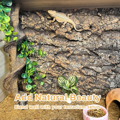 Tfwadmx Terrarium Cork Bark Background, 11.8"x15.75" Thickened Reptile Tank Tree Backdrop Wall