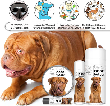The Blissful Dog Dogue De Bordeaux Nose Butter, Versatile Dog Nose Balm for Dry Nose, Handcrafted