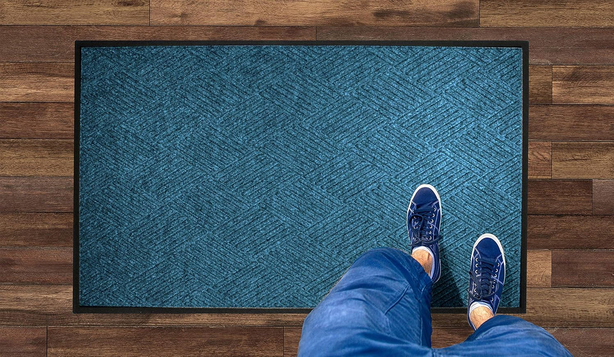 WaterHog Diamond | Commercial-Grade Entrance Mat with Rubber Border – Indoor/Outdoor, Quick Drying