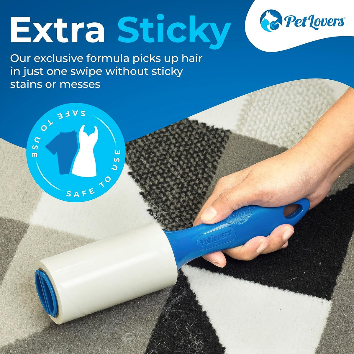 PetLovers Extra Sticky Lint Roller Mega Value Set 720 Sheets for Pet Hair Removal and Clothes, Dog