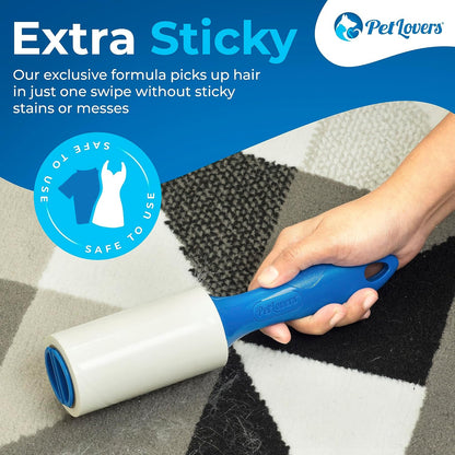 PetLovers Extra Sticky Lint Roller Mega Value Set 720 Sheets for Pet Hair Removal and Clothes, Dog
