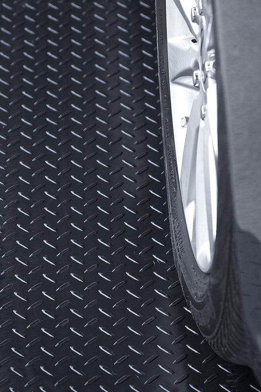 RESILIA Heavy Duty Garage Floor Runner & Protector Mat - Slip Resistant Diamond Plate PVC Mats