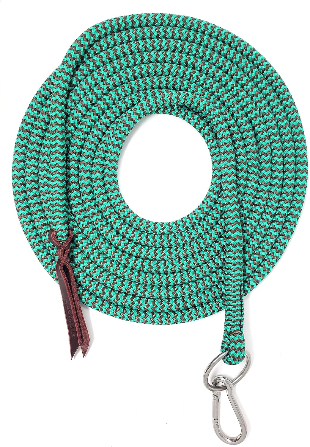 22' Long Line with SS O Ring and Carabiner (Turquoise Brown)