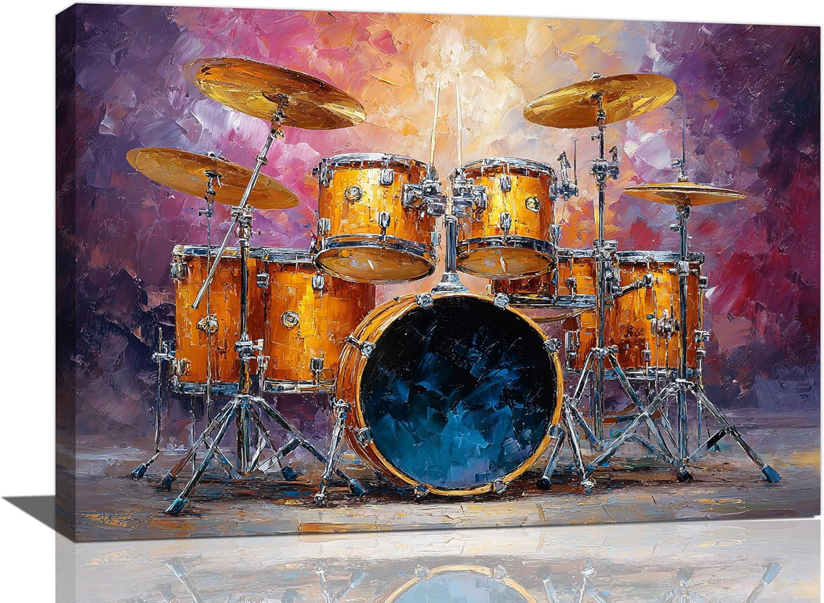 Music Wall Art Graffiti Musical Instruments Canvas Wall Decor Drum Pictures Painting Print Artwork