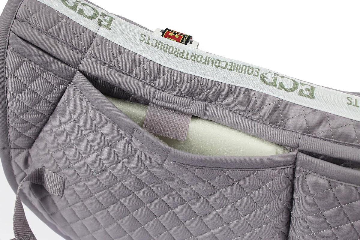 ECP Equine Comfort Products Adjustable Shock Absorbing Memory Foam Half Saddle Pad, Injury