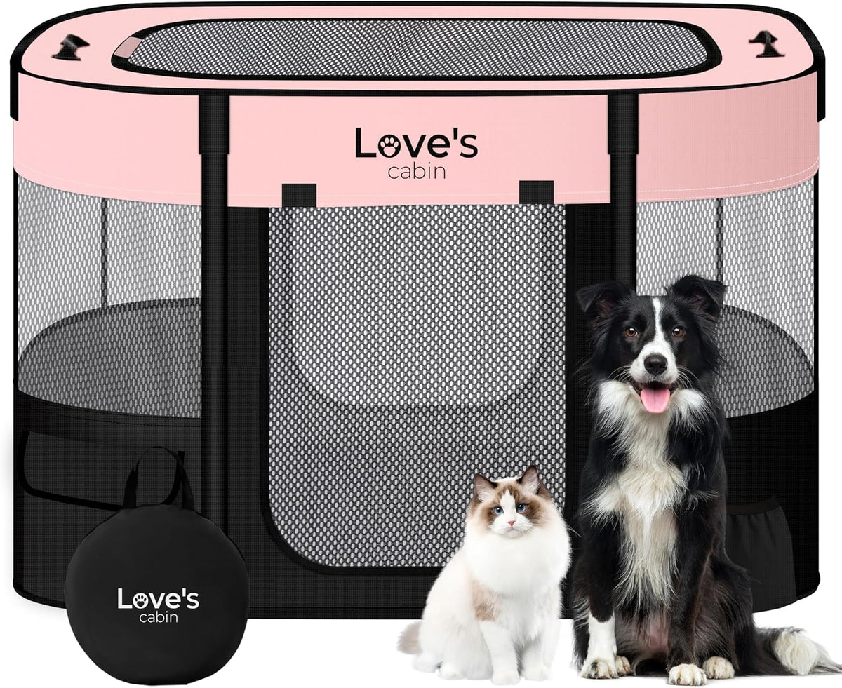 Love's cabin Pet Puppy Dog Playpen, Large Dog Tent Crates Cage Indoor/Outdoor, Portable Exercise
