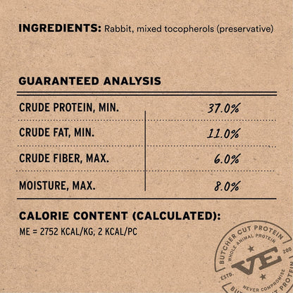 Vital Essentials Rabbit Bites Dog Treats, 2 oz | Freeze-Dried Raw | Single Protein | Premium