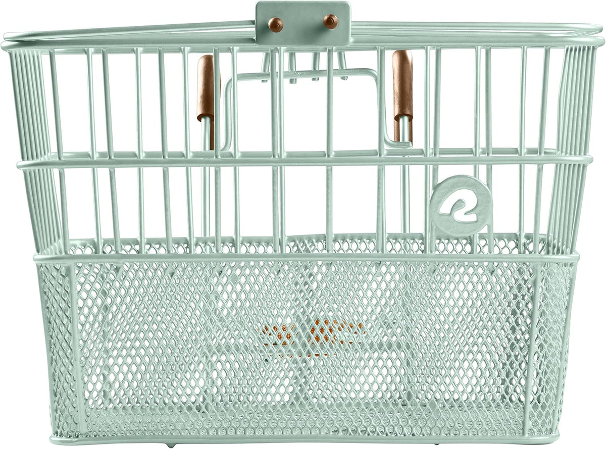 Retrospec Apollo Detachable Front Bike Basket Steel Half-Mesh with Integrated Detachable Hooks and