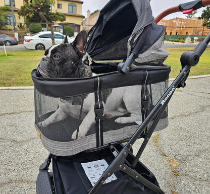 ROODO Fashion 3-in-1 Dog Cat Stroller with Detachable Carrier&Car Seat Combo Best Lightweight