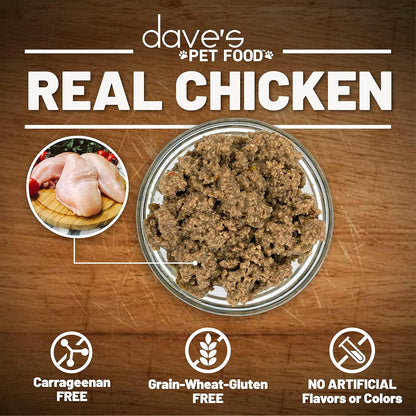 Dave's Pet Food Grain Free Wet Cat Food Pate (Chicken Formula), Made in USA Naturally Healthy