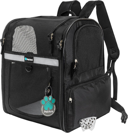 PetAmi Dog Backpack Carrier for Small Large Cat, Pet, Puppies, Ventilated Pet Hiking Backpack