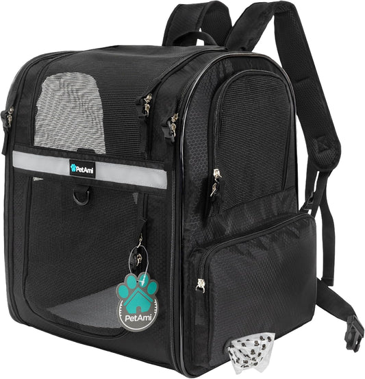 PetAmi Dog Backpack Carrier for Small Large Cat, Pet, Puppies, Ventilated Pet Hiking Backpack