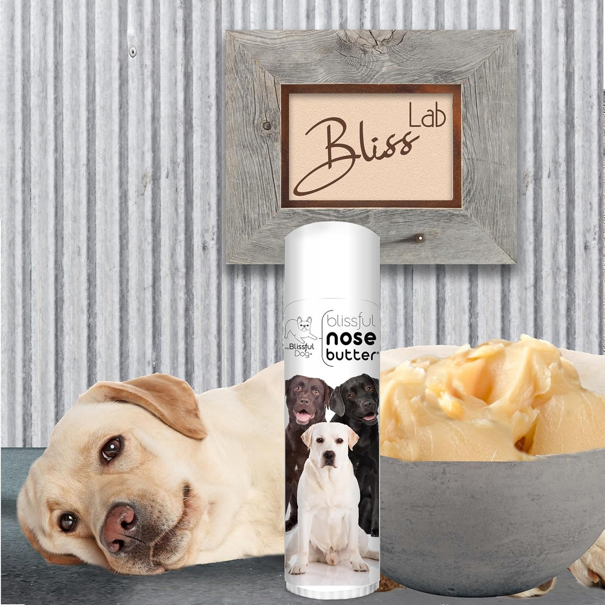 The Blissful Dog Labrador Retriever Nose Butter for Dry, Cracked Skin, Lick-Safe Dog Nose Balm with