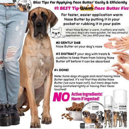 The Blissful Dog Great Dane Nose Butter for Dry, Cracked Skin, Lick-Safe Dog Nose Balm with
