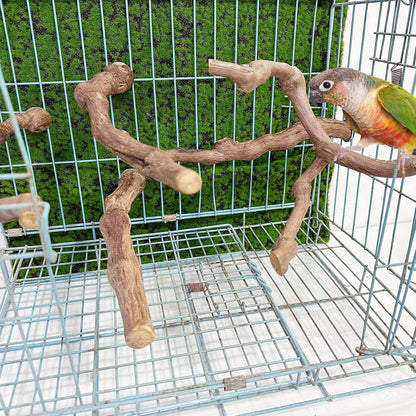 Allazone 5 PCS Natural Grape Stick Perch Swing Chewing Toys for Parrot Cages, Cockatiels