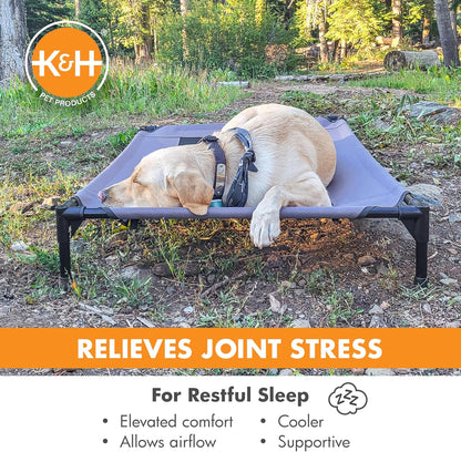 K&H Pet Products Outdoor Elevated Dog Cot, Breathable Cooling Elevated Cot Hammock Pet Bed for