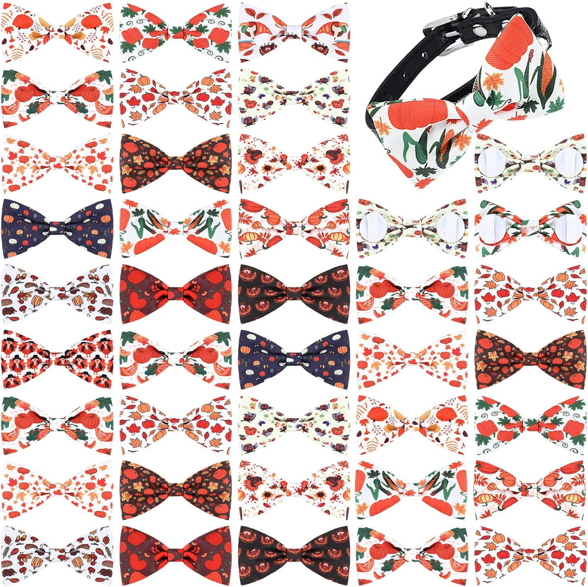 Weewooday 16 Pcs Dog Bow Ties Slide Pet Collar Bows Summer Hawaiian Styles Large Dog Collar