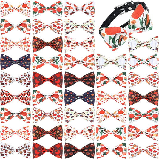 Weewooday 16 Pcs Dog Bow Ties Slide Pet Collar Bows Summer Hawaiian Styles Large Dog Collar