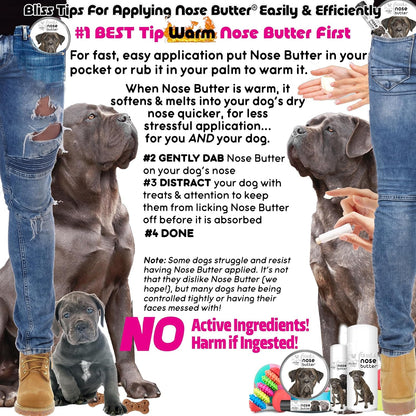 The Blissful Dog Cane Corso Nose Butter for Dry, Cracked Skin, Lick-Safe Dog Nose Balm with