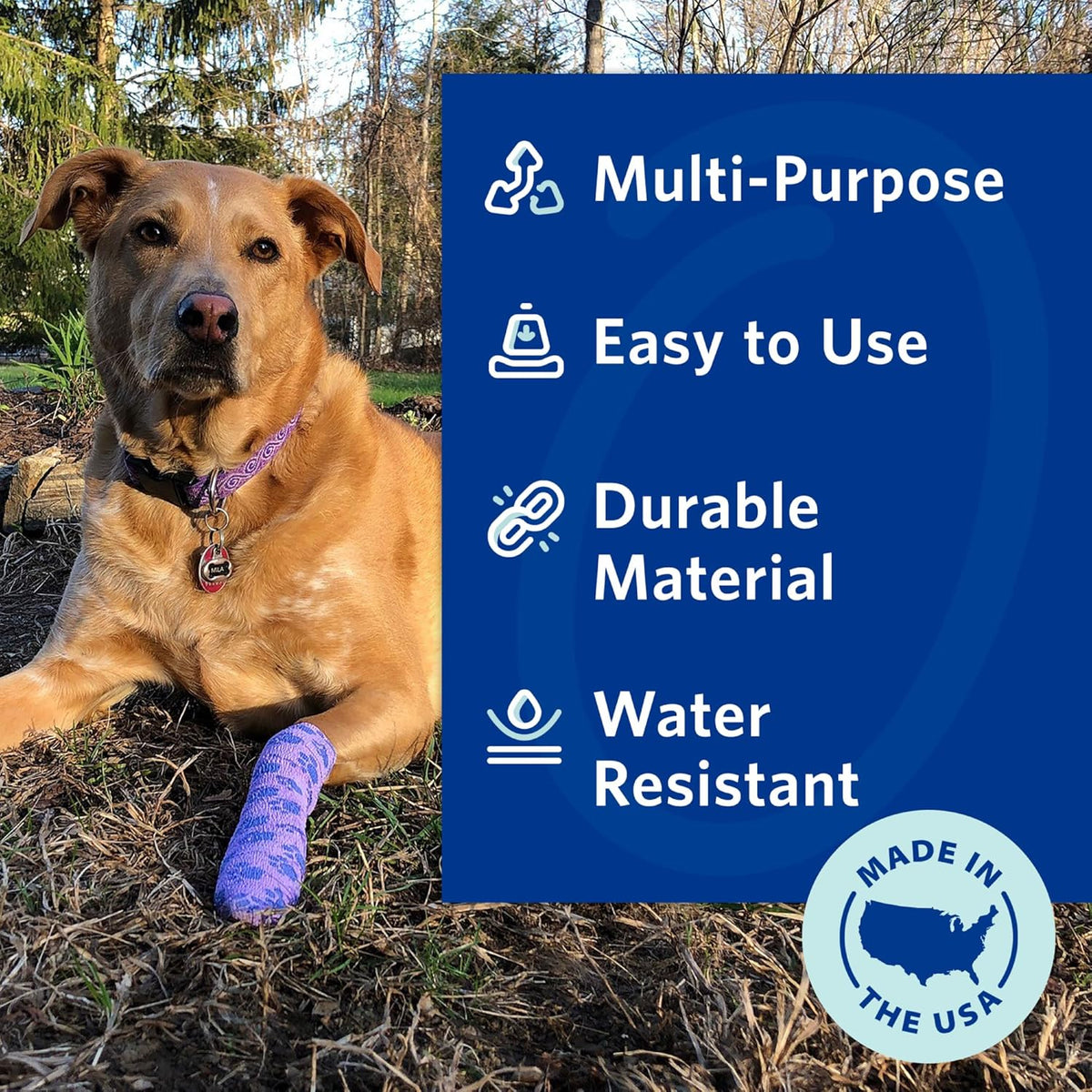 PetFlex Pet Pack – Flexible Self-Adhering Elastic Bandage for Wound Care – First Aid Wrap for Small