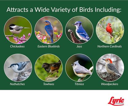 Lyric Peanut Pieces Wild Bird Seed - No Waste Bird Food - Attracts Titmice, Woodpeckers, Chickadees