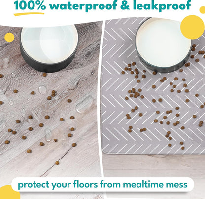 NALALAS Large Dog Mat for Food and Water, Cat Feeding Mat | Large Waterproof Dog Bowl Mat |
