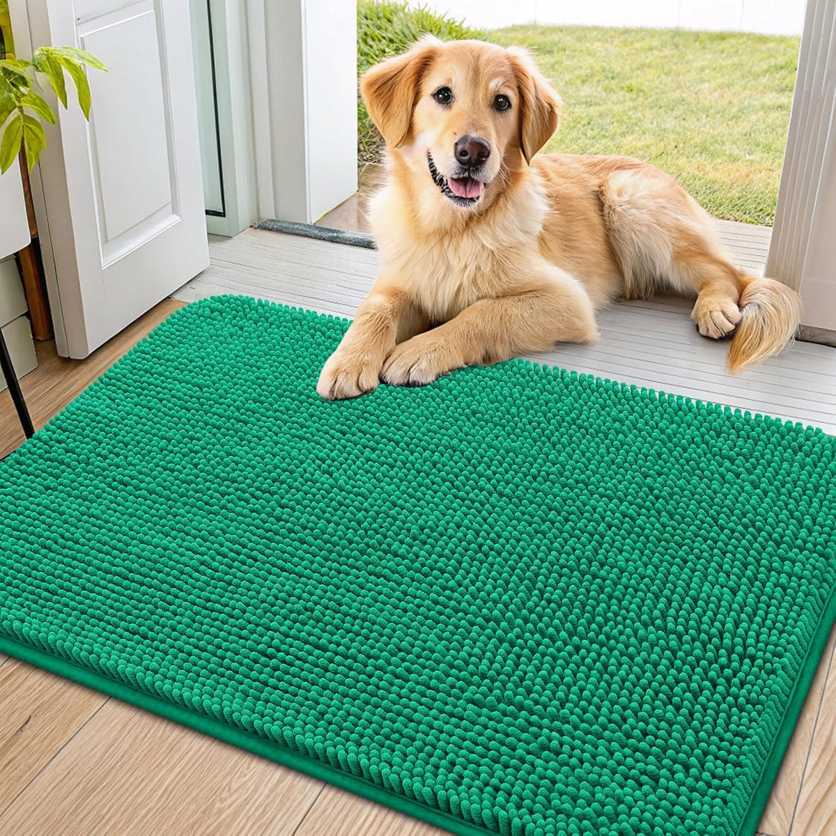 Smiry Dog Door Mat for Muddy Paws 36x24, Absorbs Moisture and Dirt Doormat, Non-Slip Washable Quick