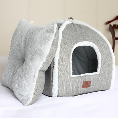 Cat Bed for Indoor Cats - Cat Cave Bed Cat House Cat Tent with Removable Washable Cushioned Pillow