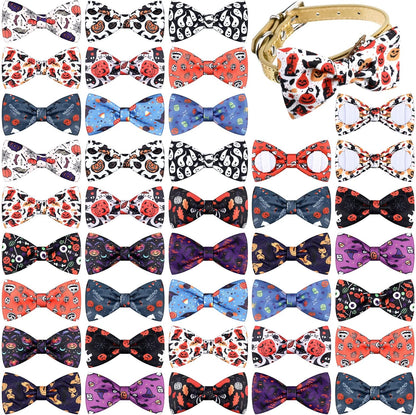 16 Pieces Dog Bow Ties Slide Dog Collar Bows Summer Hawaiian Styles Dog Collar Attachment Bows with