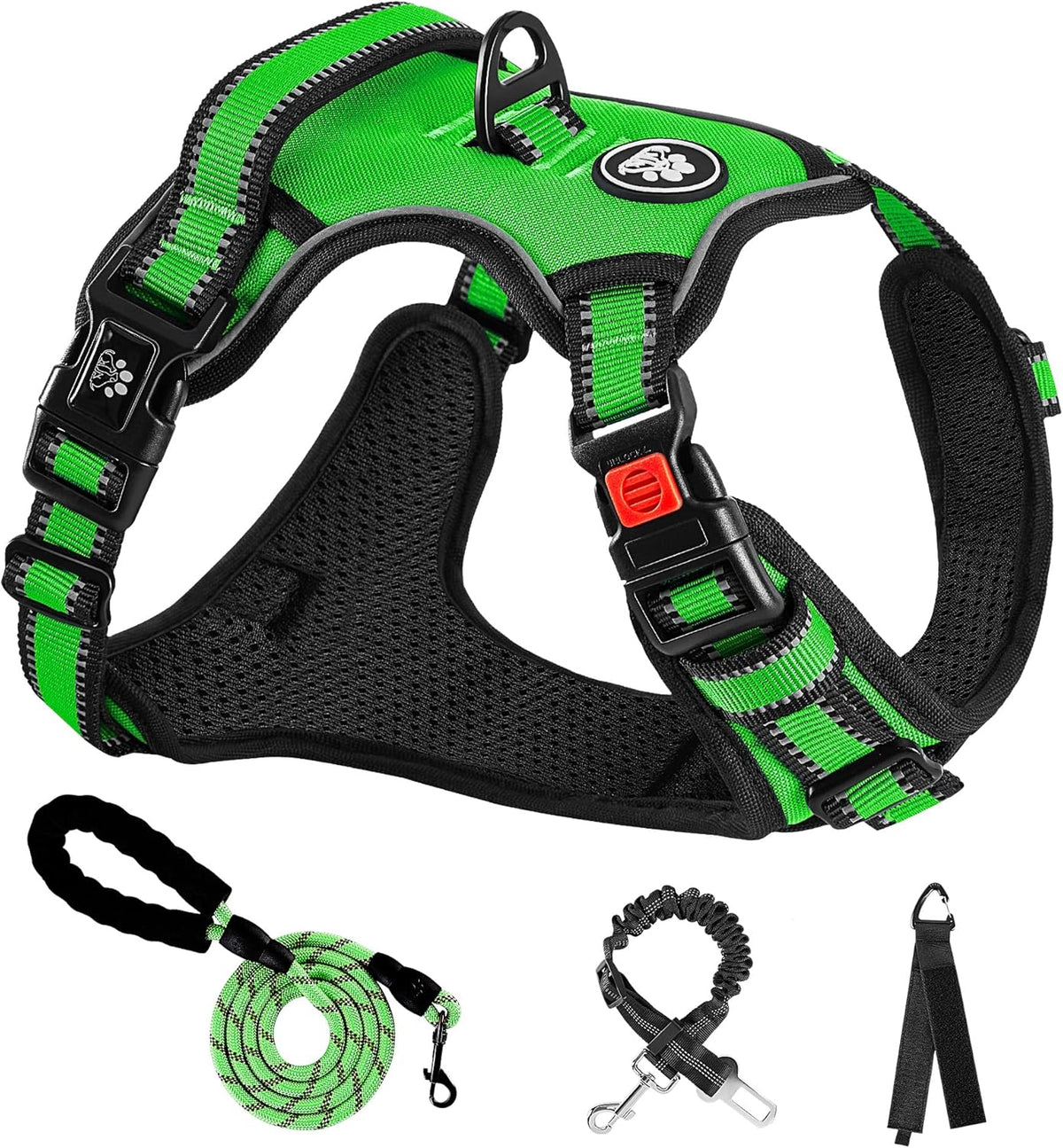 NESTROAD No Pull Dog Harness,Adjustable Oxford Dog Vest Harness with Leash,Reflective No-Choke Pet
