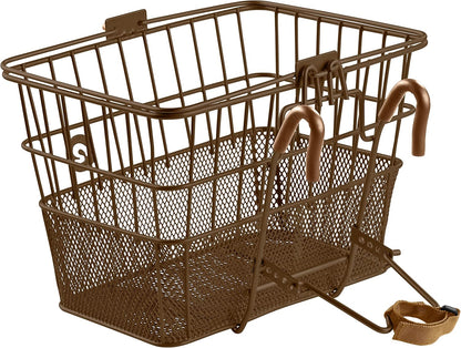 Retrospec Apollo Detachable Front Bike Basket Steel Half-Mesh with Integrated Detachable Hooks and