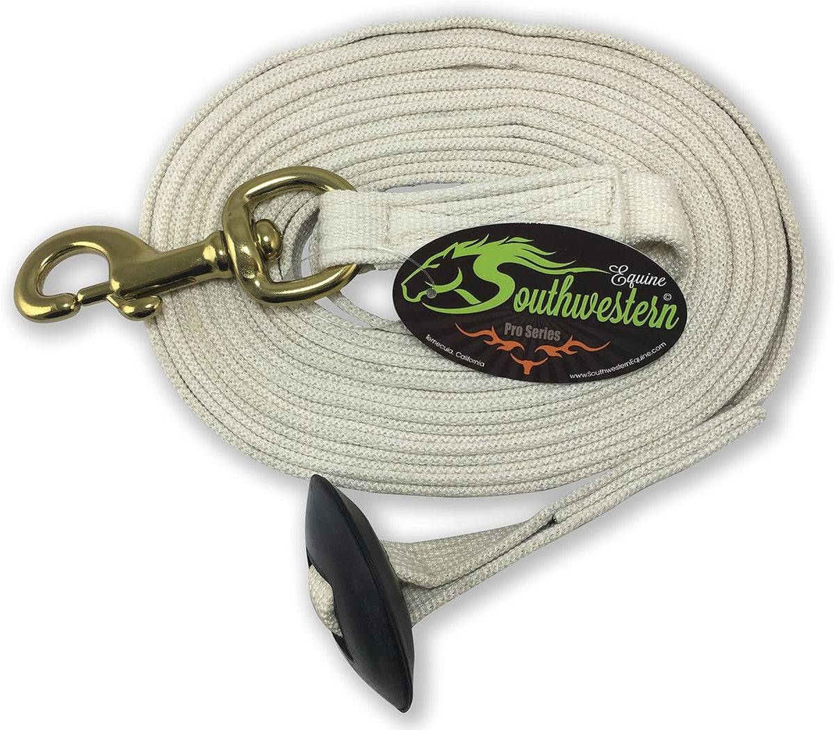 Southwestern Equine Lunge Line for Horses Cotton Horse Lunge Line with Bolt Snap & Rubber Stop