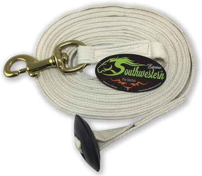 Southwestern Equine Lunge Line for Horses Cotton Horse Lunge Line with Bolt Snap & Rubber Stop