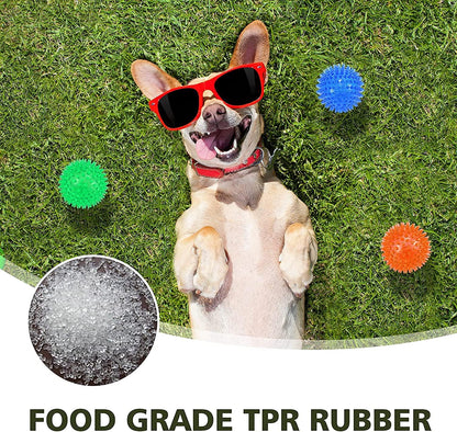 petizer 6 Pack 2.5” Squeaky Dog Toy Balls, Floating Dog Pool Balls, Spiky Dog Balls, Durable