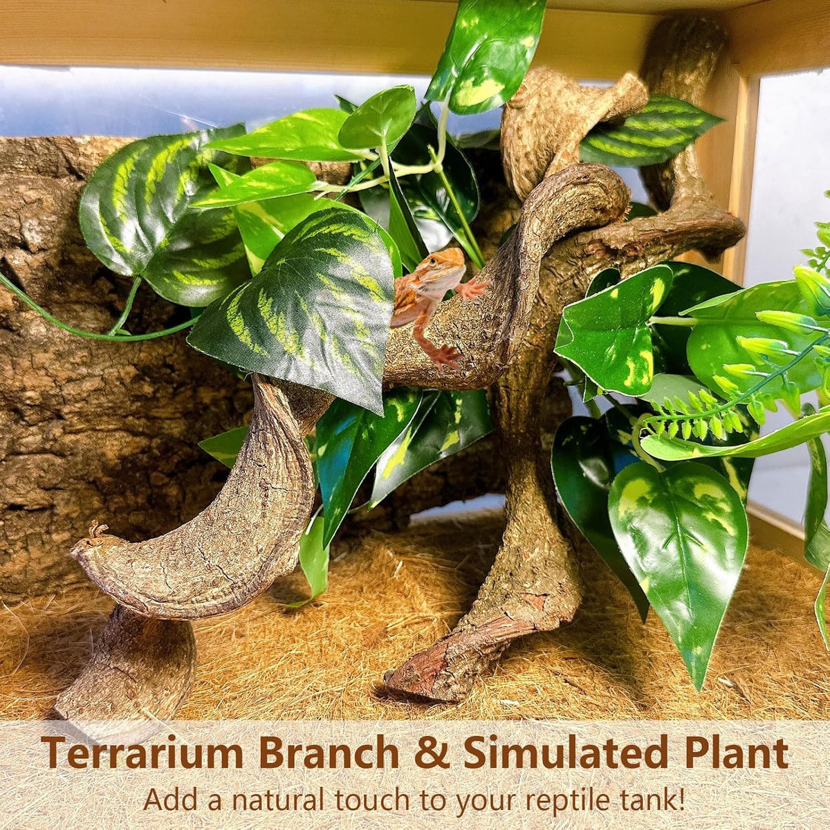 BNOSDM 2Pcs Reptile Climbing Branches Decor,Snake Climbing Branch,Gecko Climb Wood,Lizard Forest