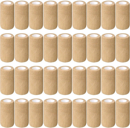 Treela 36 Pcs Self Adherent Bandage 4" X 5 Yard Wrap Breathable Cohesive Bandage Elastic Adhesive