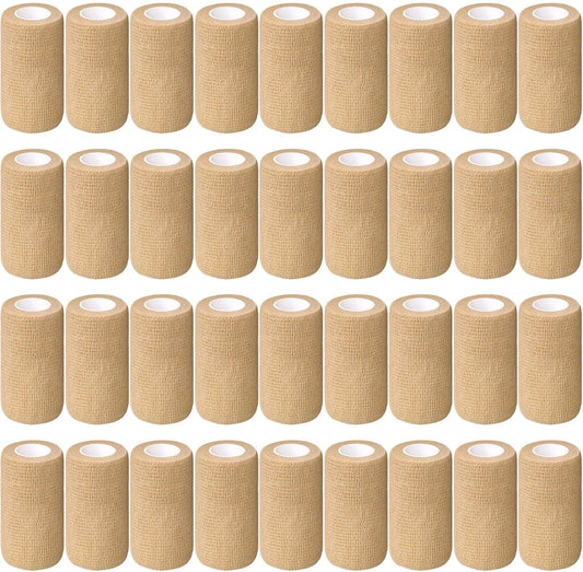 Treela 36 Pcs Self Adherent Bandage 4" X 5 Yard Wrap Breathable Cohesive Bandage Elastic Adhesive