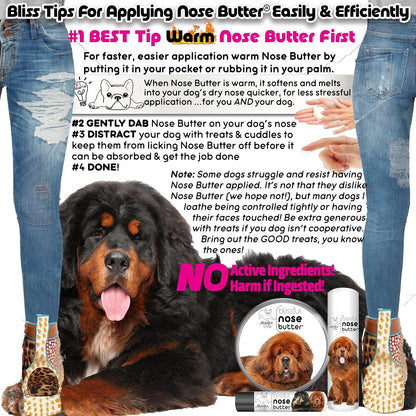 The Blissful Dog Tibetan Mastiff Nose Butter for Dry, Cracked Skin, Lick-Safe Dog Nose Balm with