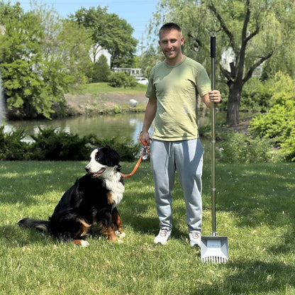 Heavy Duty Pooper Scooper 66in Spring Steel Scoop Long Stainless Steel Handle Dog Pooper Scooper