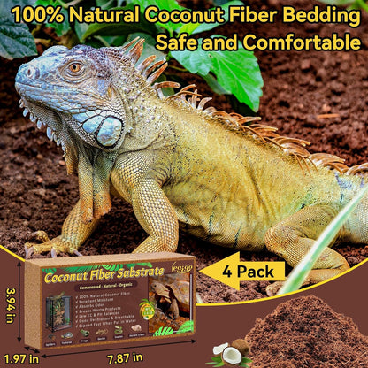 Legigo 4 Pack Compressed Coconut Fiber Substrate - 100% Organic Coconut Fiber Brick Bedding for
